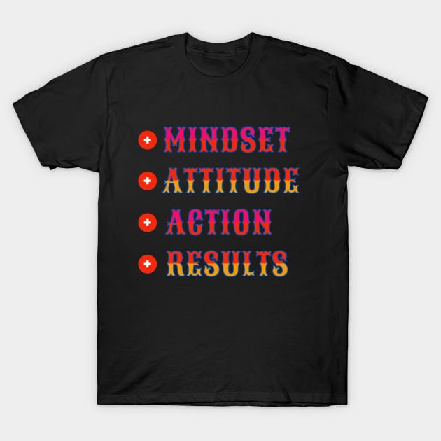 Positive Mindset Positive Results Inspirational Quote T-Shirt by jr7 original designs